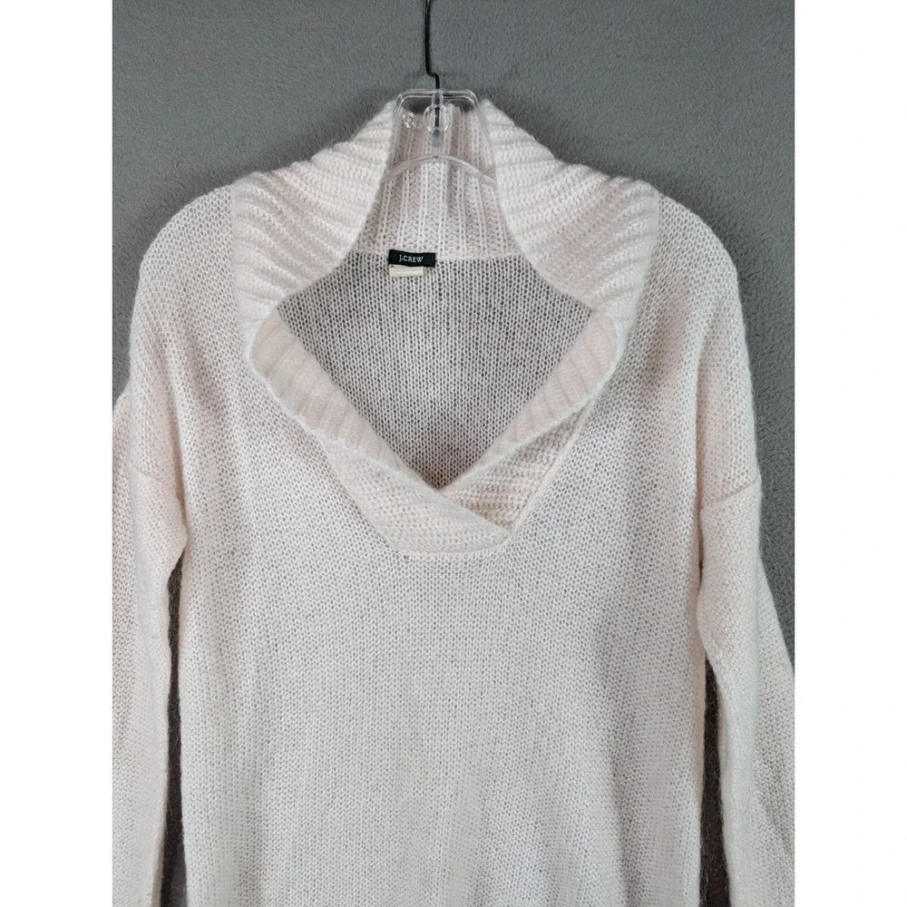 J.Crew Sweater Women Size S Mohair Wool Blend Shawl Collar Pullover Lightweight